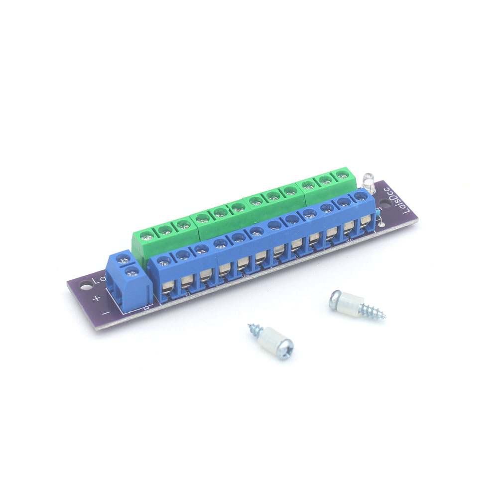1 Set Power Distribution Board With Status LED for DC AC Voltage PCB001 2 Inputs 12 Pairs Outputs Model Railway Train Control